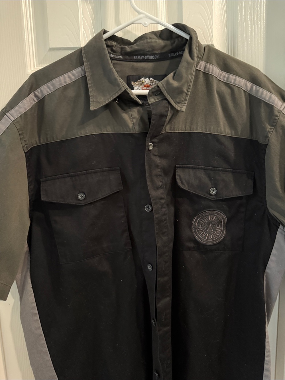 Harley-Davidson Black & Olive Two-Tone Work Shirt